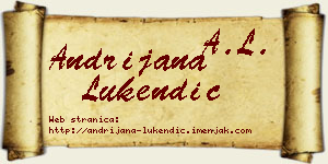 Andrijana Lukendić vizit kartica